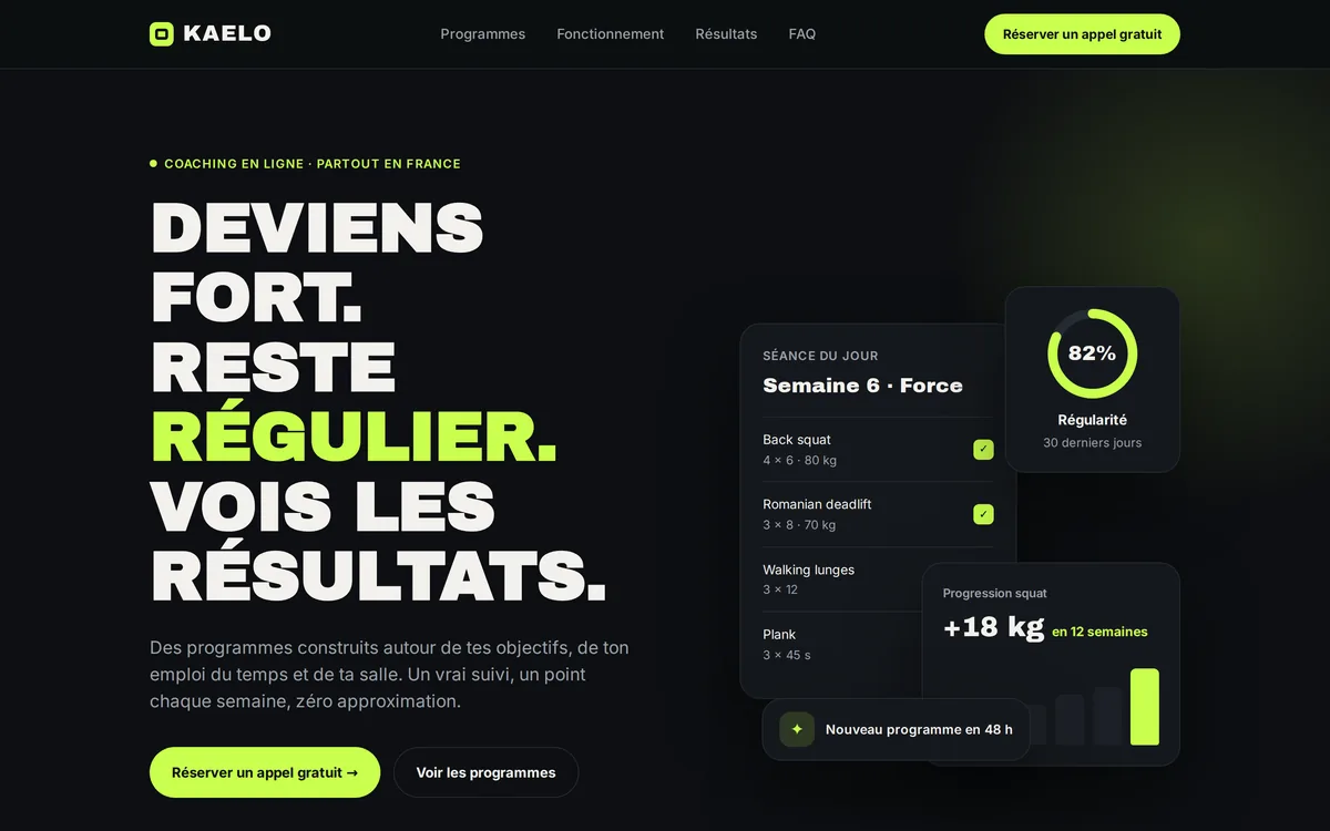Démo KAELO affichée sur ordinateur